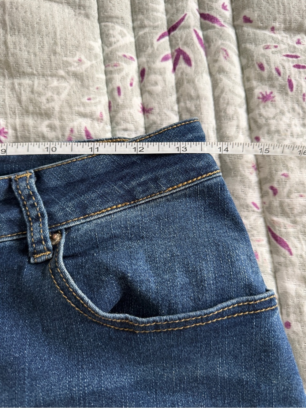 Main Street Exchange Denim Skirt Size 6 Button Front A-Line Jean Skirt - Picture 7 of 7